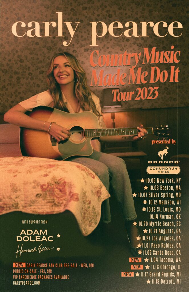Carly Pearce Country Music Made Me Do It tour