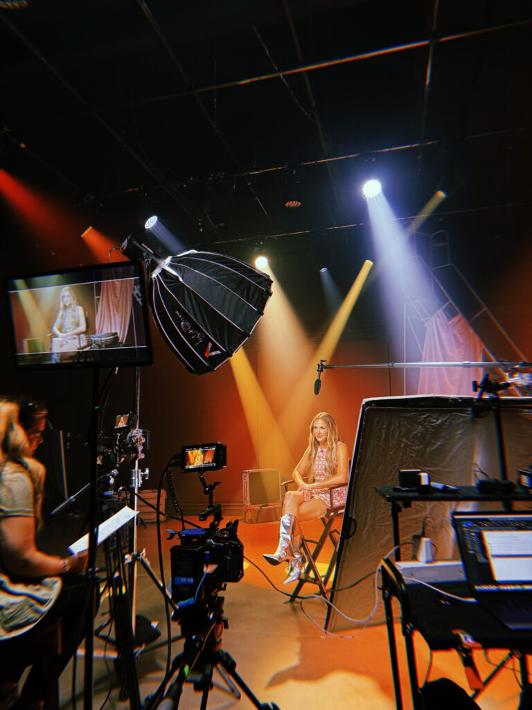 Carly Pearce on set