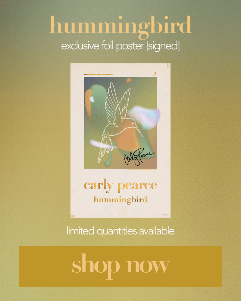 Carly Pearce exclusive signed hummingbird foil poster