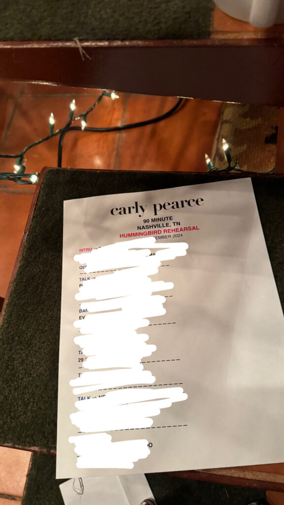 carly pearce hummingbird tour setlist tease