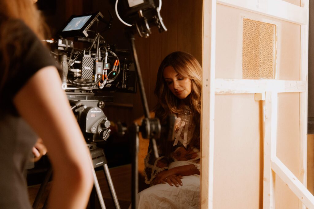 BTS of Carly Pearce on "Church Girl" video shoot